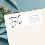 Cute Simple Blue Star Mobile Baby Shower Address Label<br><div class="desc">For any further customisation or any other matching items,  please feel free to contact me at yellowfebstudio@gmail.com</div>