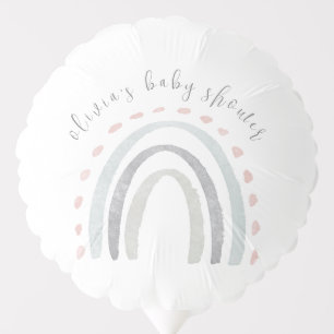 Cute Simple Boho Rainbow Girl Baby Shower Balloon