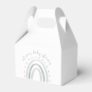Cute Simple Boho Rainbow Girl Baby Shower Favor Boxes