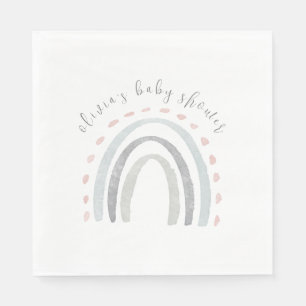 Cute Simple Boho Rainbow Girl Baby Shower Napkins