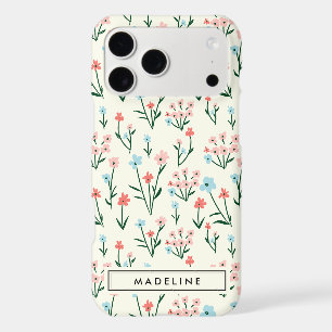 Cute Simple Botanical Pink Blue Flower Floral iPhone 17 Pro Max Case