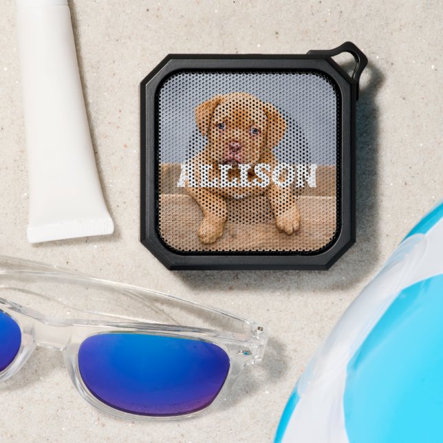 Cute Simple Brown Puppy Portrait Image Photography Bluetooth Speaker (Insitu(Beach))
