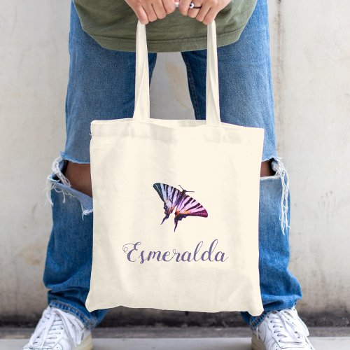 Cute Simple Butterfly Elegant Minimal Girly Custom Tote Bag