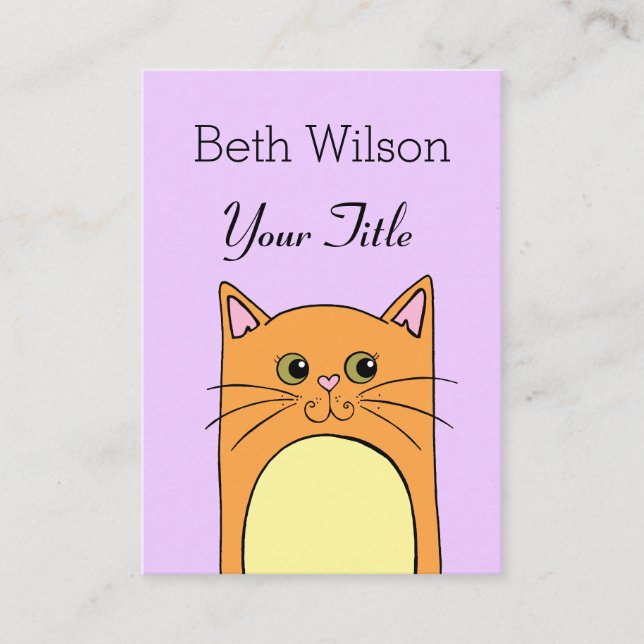 Cute Simple Cat Business Card (Front)