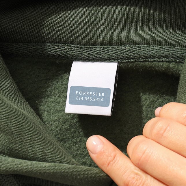 Cute simple chambray blue personalized kids' labels (Creator Uploaded)