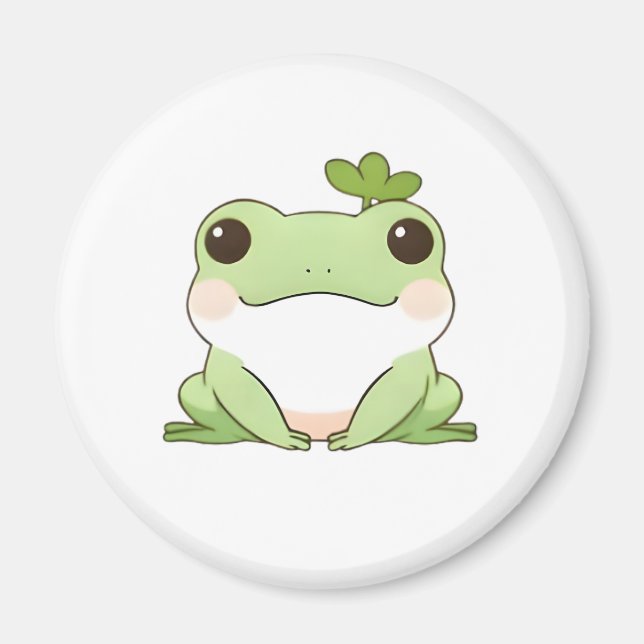 Cute Simple Chibi Frog Nature Kawaii Design Magnet (Front)