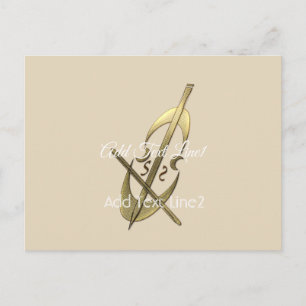 Cute Simple Chic Gold Cello Music  Thank you Card