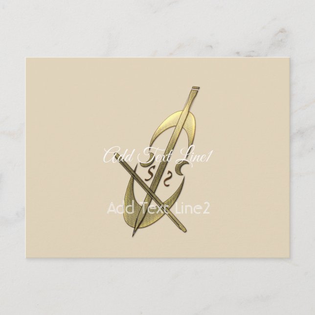 Cute Simple Chic Gold Cello Music  Thank you Card (Front)