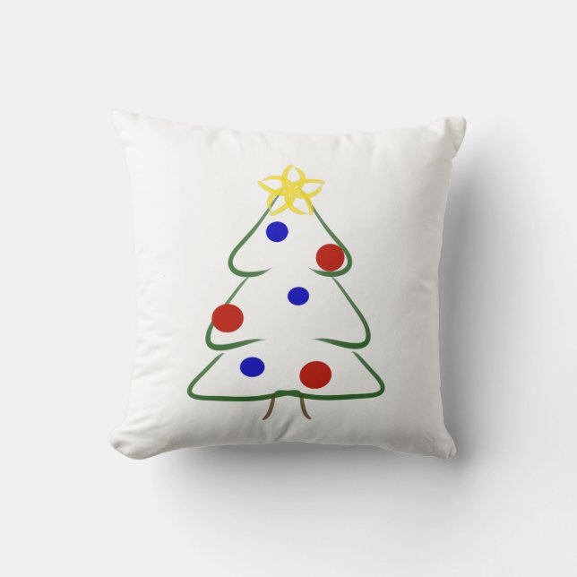 Cute simple Christmas drawing Throw Pillow (Front)