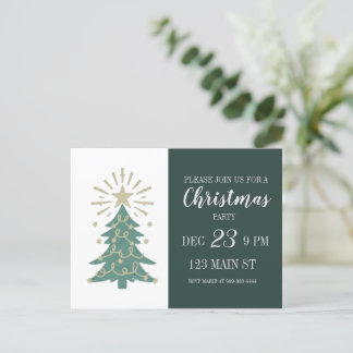 Cute Simple Christmas Party Invitation Postcard