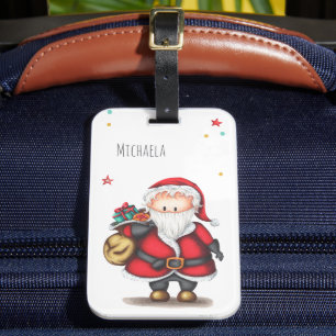 Cute Simple Christmas Santa Claus Luggage Tag