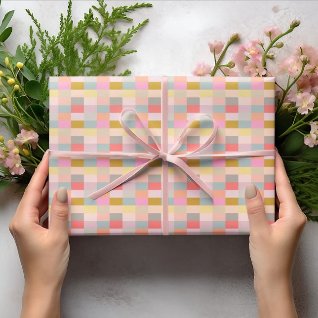 Cute Simple Colorful Pastel Geometric Pattern  Wrapping Paper (Creator Uploaded)