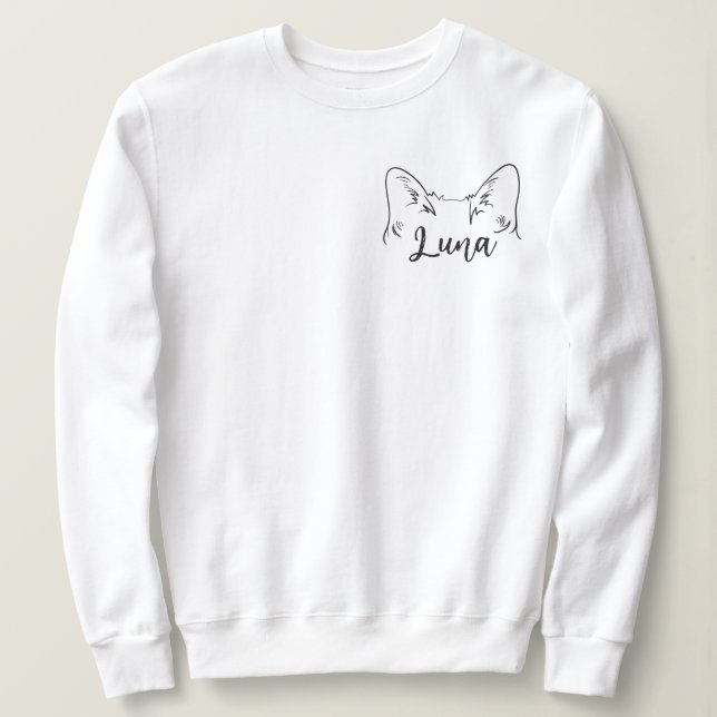 Cute Simple Custom Name Snowshoe Cat Mom  Sweatshirt (Design Front)