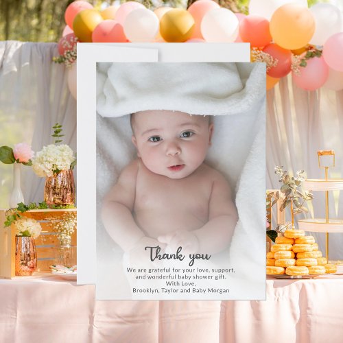 Cute Simple Custom Photo Thank You New Baby Shower