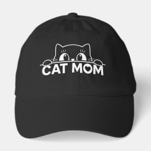 Cute simple design womens black cat lover mom hat