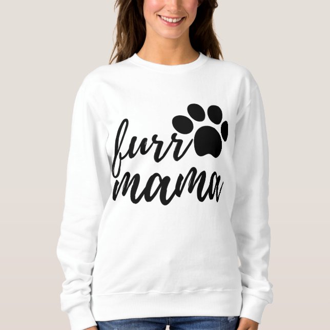 Cute simple design womens black cat lover mom  sweatshirt (Front)