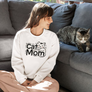 Cute Simple Design Womens Cat Lover Mom T-shirt