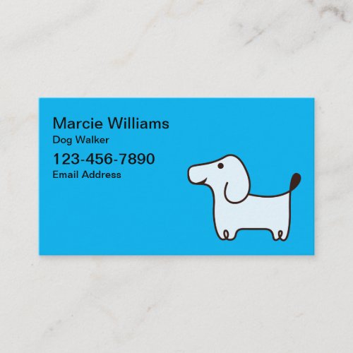 Cute Simple Dog Walker Business Cards 