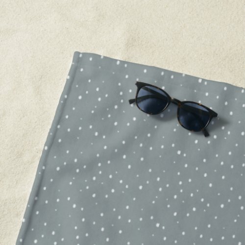 Cute Simple Dusty Blue Polka Dot Design Beach Towel