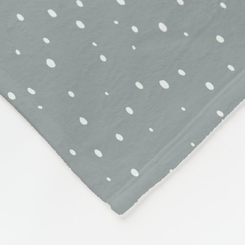Cute Simple Dusty Blue Polka Dot Design Fleece Blanket