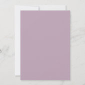 Cute Simple Dusty Lilac Hello Baby Shower Invitation (Back)
