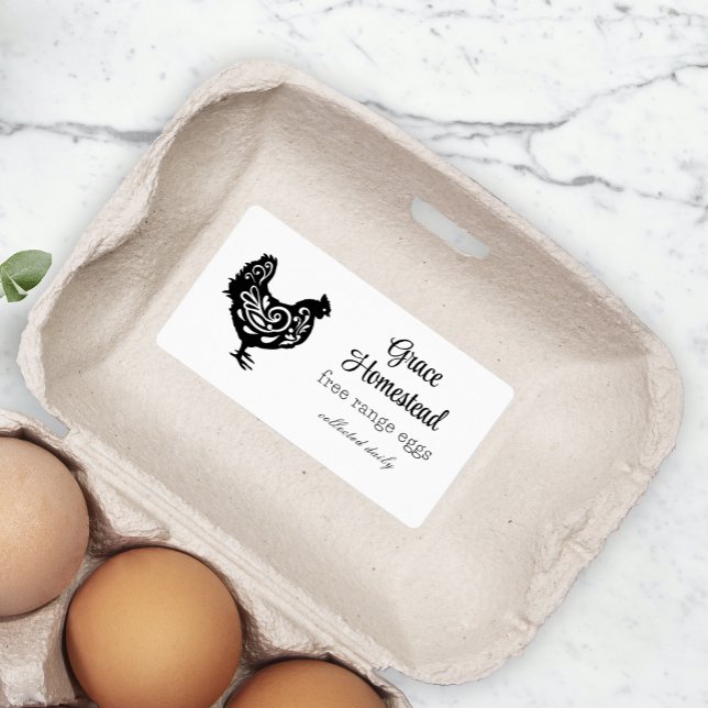 Cute Simple Farm Chicken Egg Carton Label (Creator Uploaded)