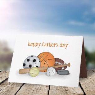 Cute Simple Father's Day Sports Ball All Star Fan Card