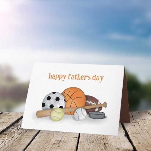 Cute Simple Fathers Day Sports Ball All Star Fan  Card