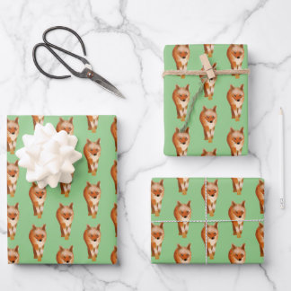 Cute Simple Fox Style Wrapping Paper Sheets