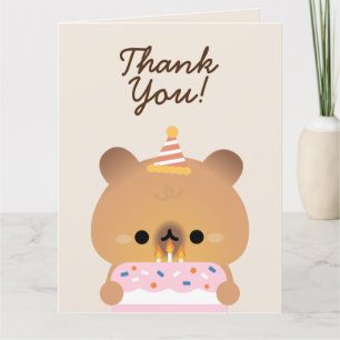 Cute Simple Fun Birthday Party Letterpress Thank You Card