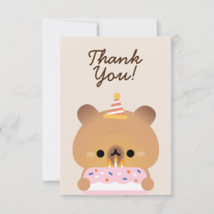 Cute Simple Fun Birthday Party Thank You Card
