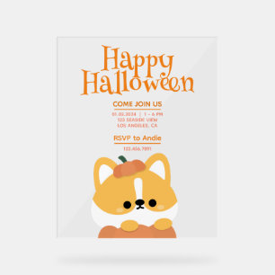 Cute Simple Fun Halloween Party Acrylic Sign