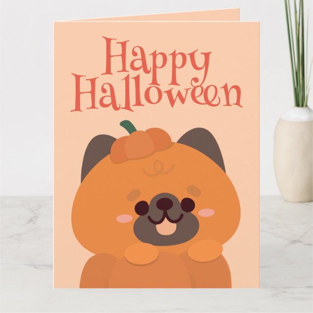 Cute Simple Fun Halloween Party Thank You Card (Front)