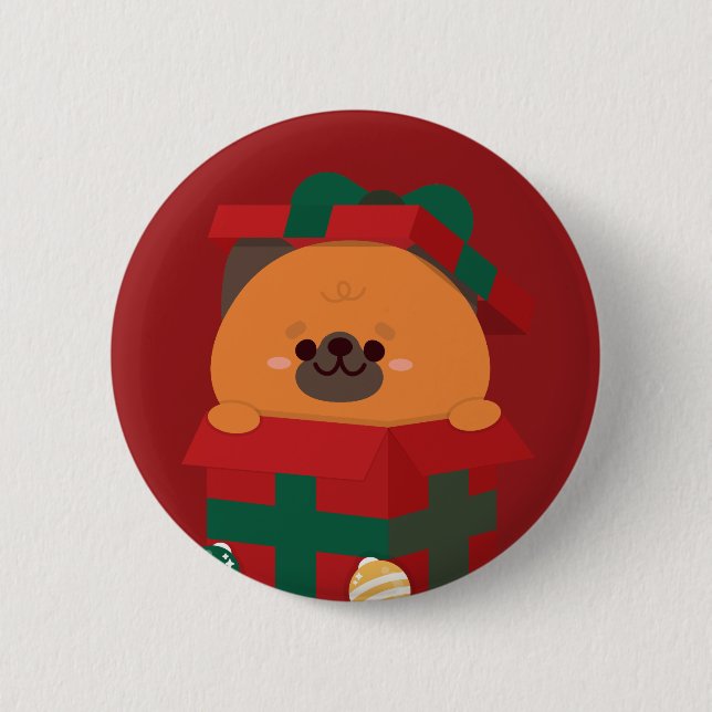 Cute Simple Fun Merry Christmas Button (Front)