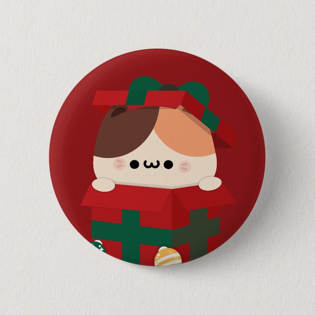 Cute Simple Fun Merry Christmas Button (Front)