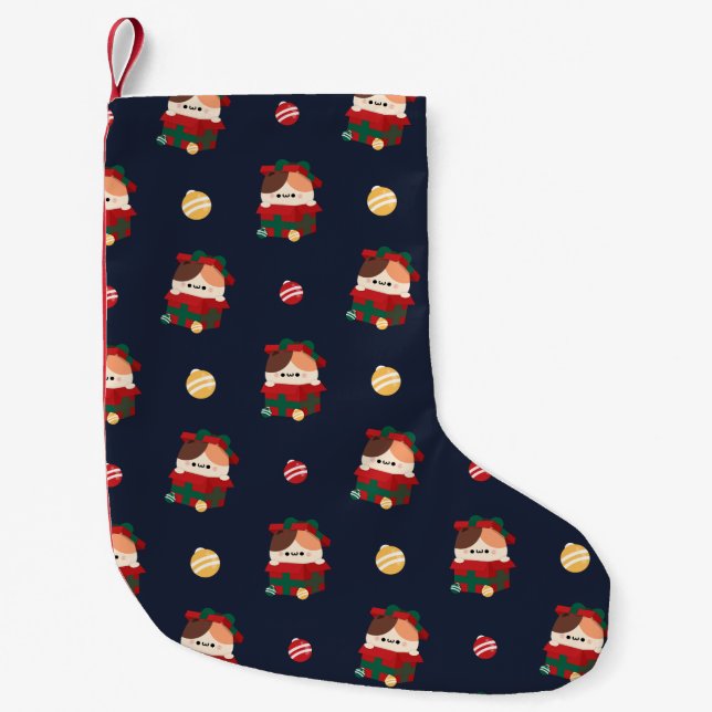 Cute Simple Fun Merry Christmas Small Christmas Stocking (Front)