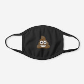 Cute Simple Funny Poop Emoji Black Cotton Face Mask (Front)
