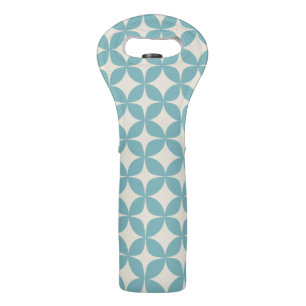 Cute Simple Geometric Pattern Pastel Teal Blue Wine Bag