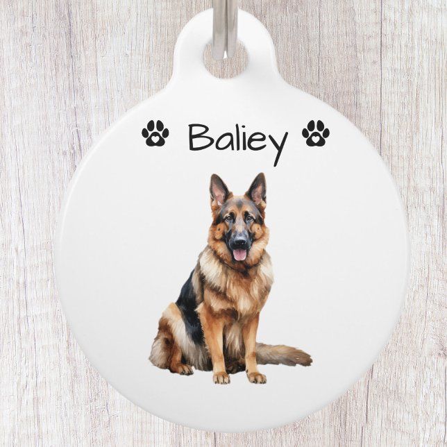 Cute Simple German Shepherd Dog  Pet ID Tag (Creator Uploaded)