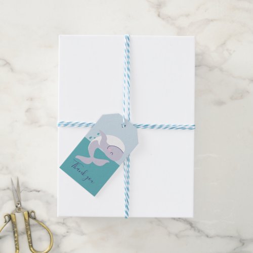 Cute simple graphic leaping whale gift tags