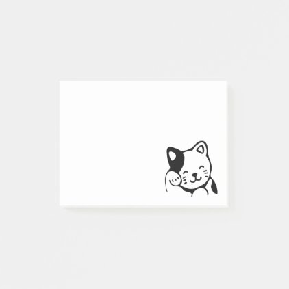 Cute Simple Grooming Lucky Cat Post-it Notes