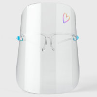 Cute Simple Hand-drawn Single Rainbow Heart Face Shield