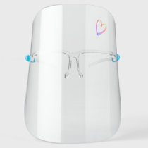 Cute Simple Hand-drawn Single Rainbow Heart Face Shield