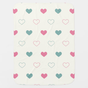 Cute Simple Heart Pattern Baby Blanket