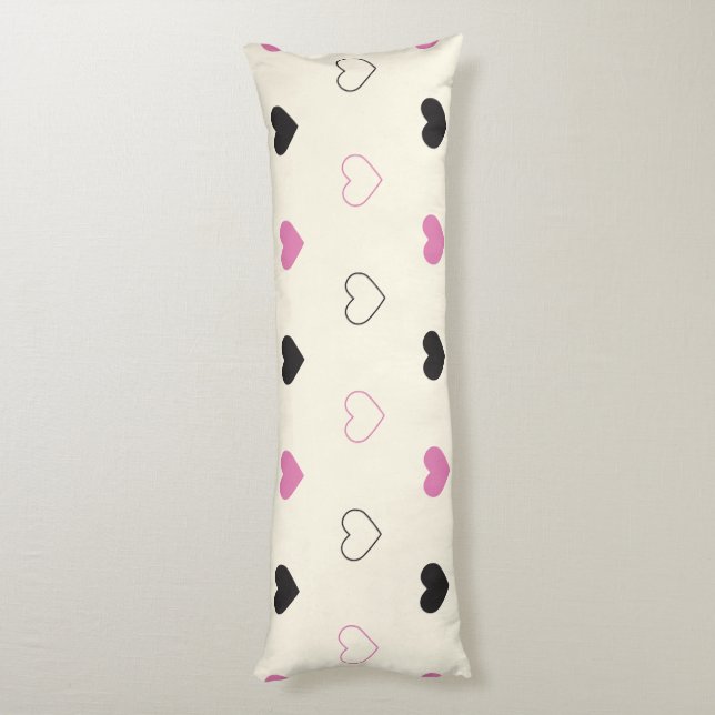 Cute Simple Heart Pattern Body Pillow (Back (Vertical))