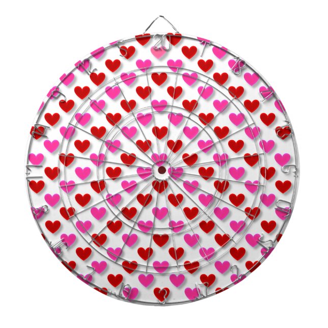 Cute Simple Heart Pattern Dartboard With Darts (Front)