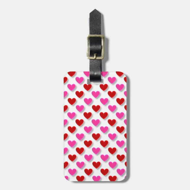 Cute Simple Heart Pattern Luggage Tag (Front Vertical)