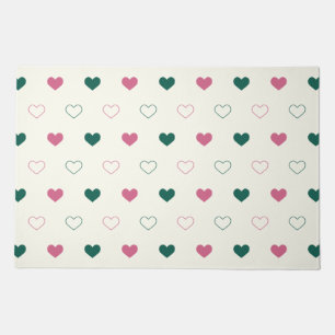 Cute Simple Heart Seamless pink / cream Doormat
