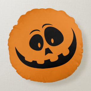 Cute Simple Jack O Lantern Round Pillow