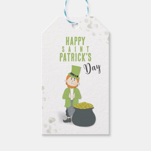 Cute Simple Leprechaun St Patricks Day Custom Gift Tags